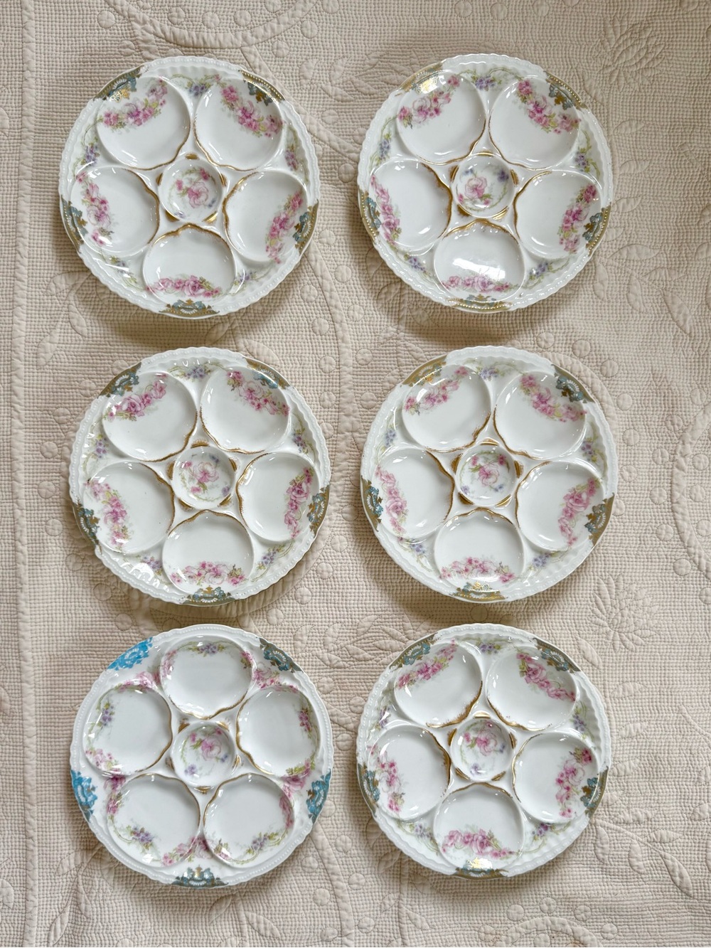 Theodore Haviland Limoges France Oyster Plates set of 6